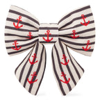 Anchor Embroidered Lady Dog Bow