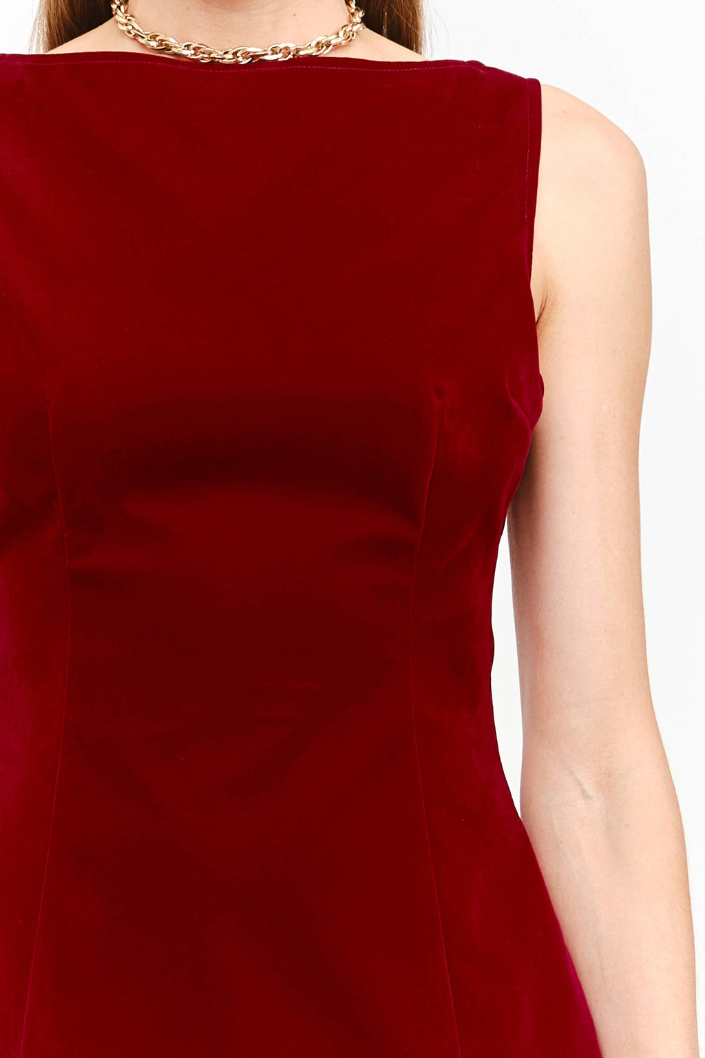 Carmine Red Velvet Dress