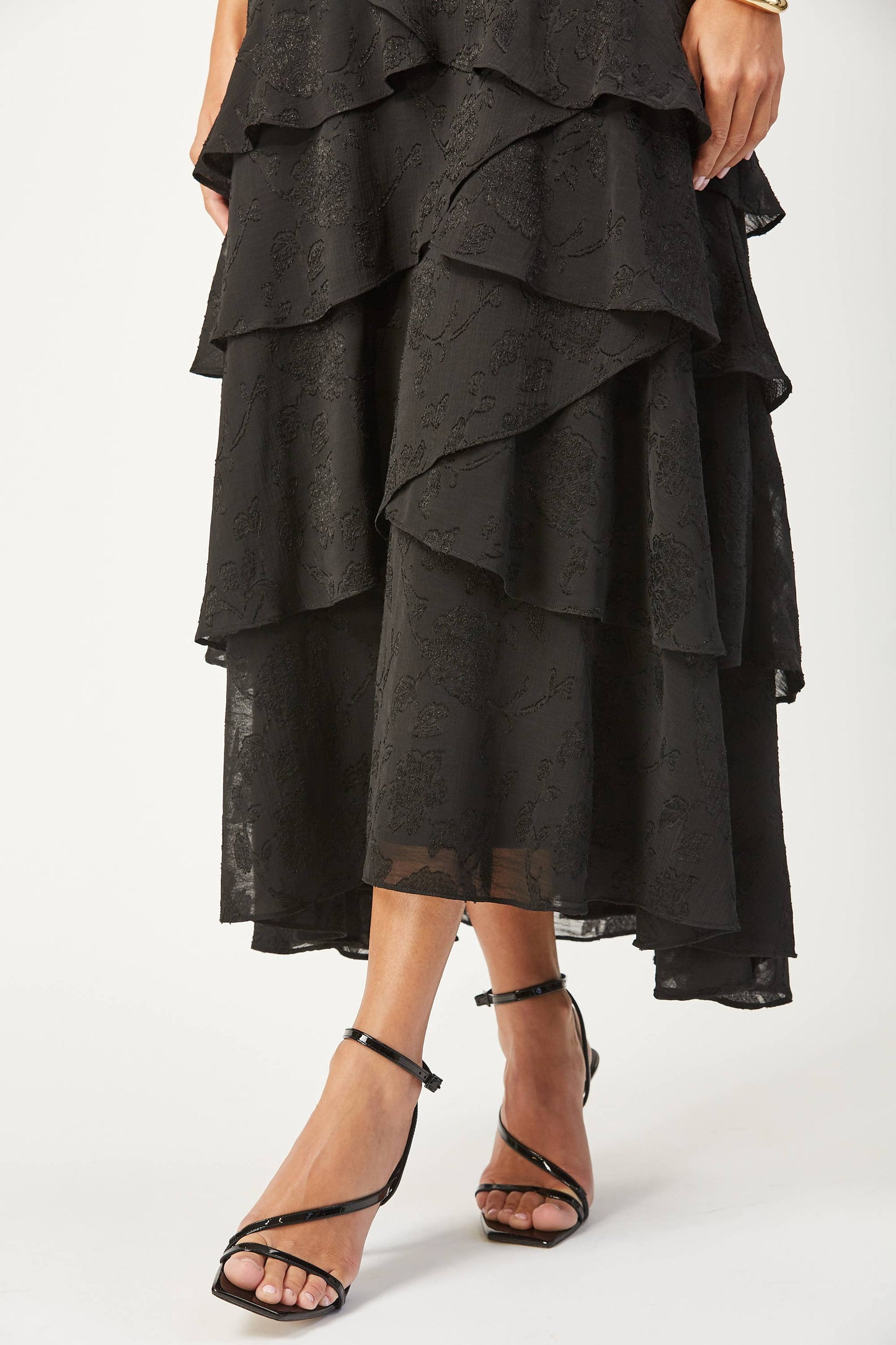 Aubrey Black Tiered Maxi Dress