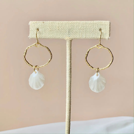 Seashell Hoop Dangles│Gold