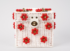 Wicker Bucket Daisy Flower Purse