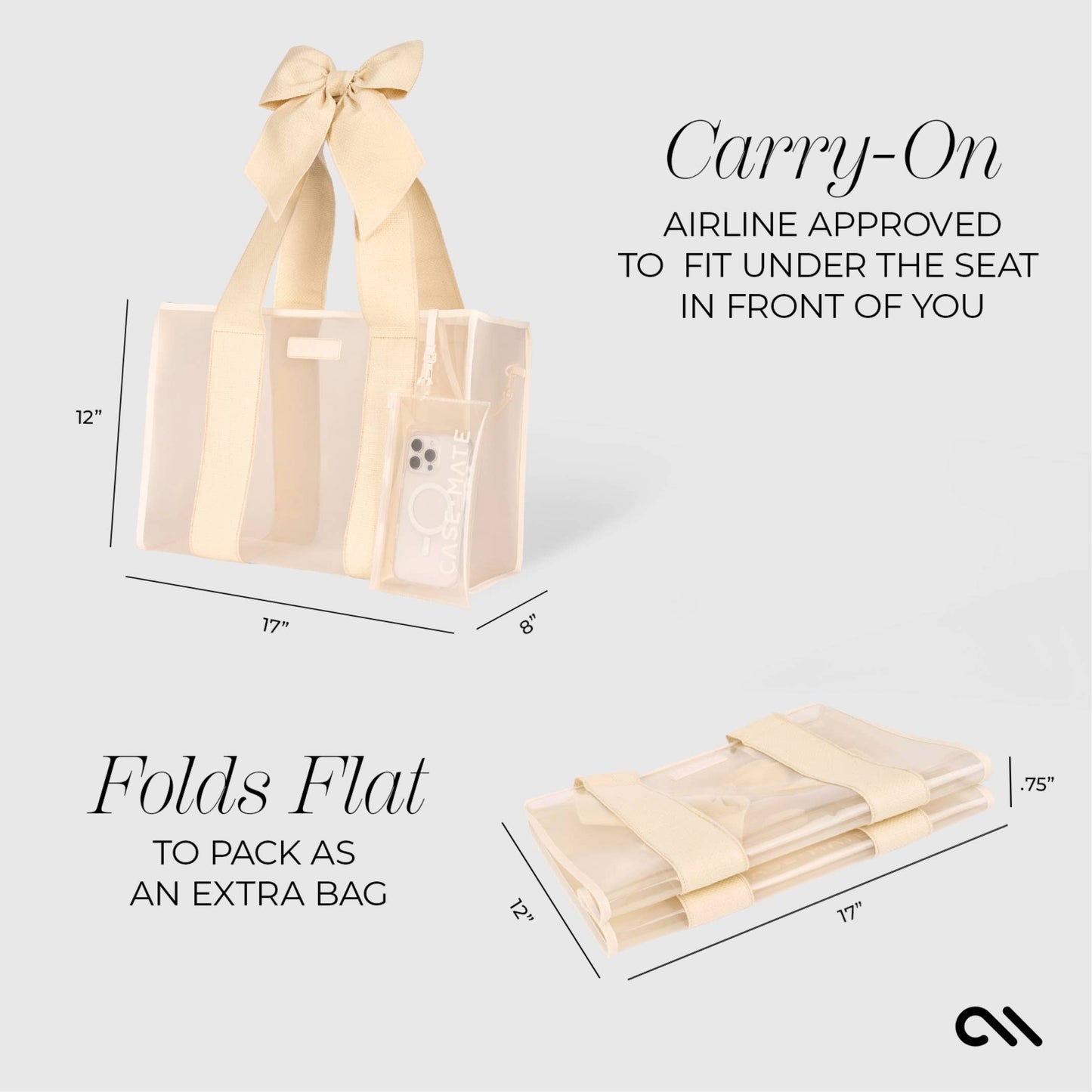 Special Edition Bow Ecru Raffia Jelly Tote With Phone Pouch