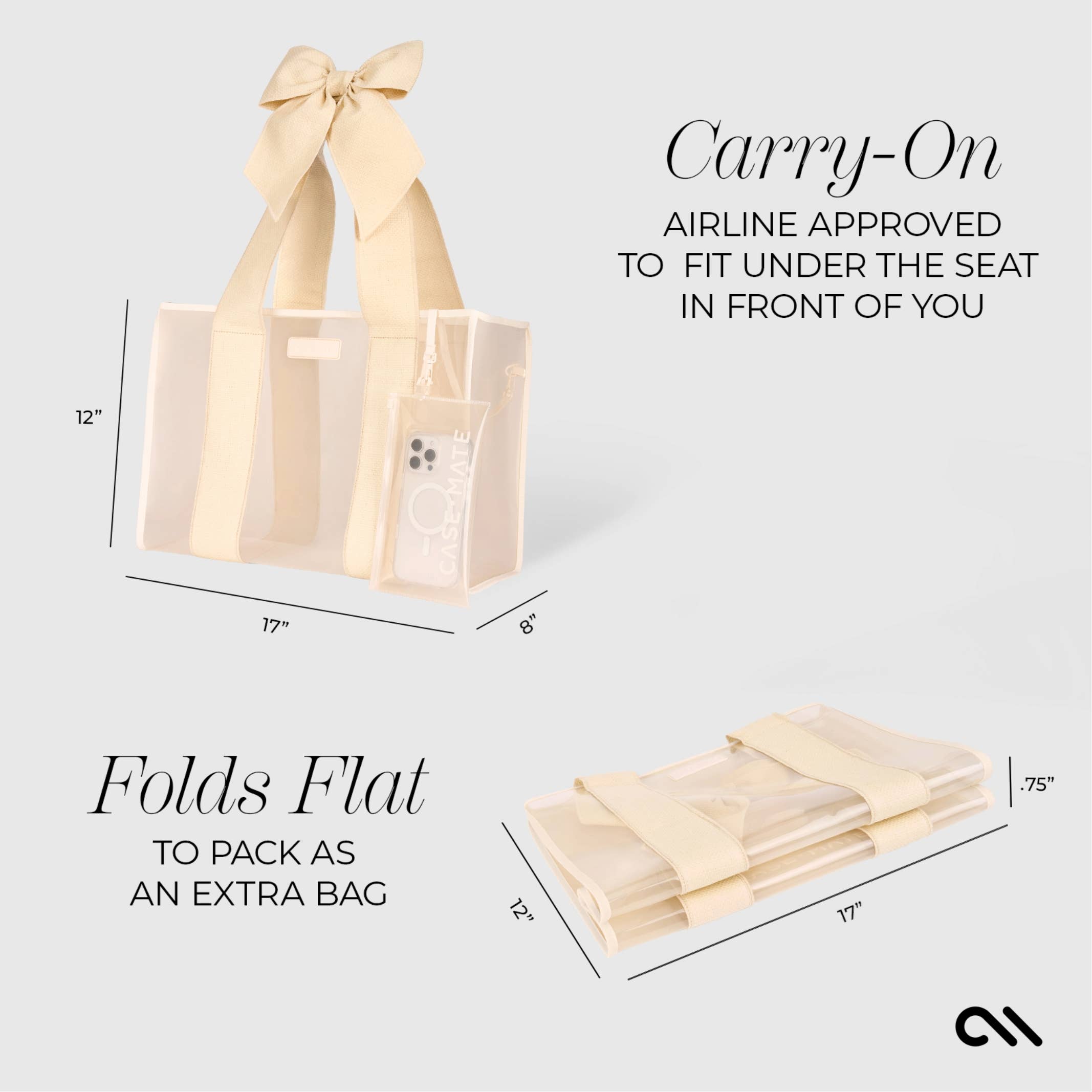 Special Edition Bow Ecru Raffia Jelly Tote With Phone Pouch