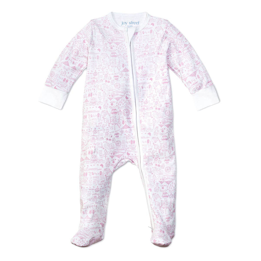 Joy Street Boston Zip Baby Onesie - Pink