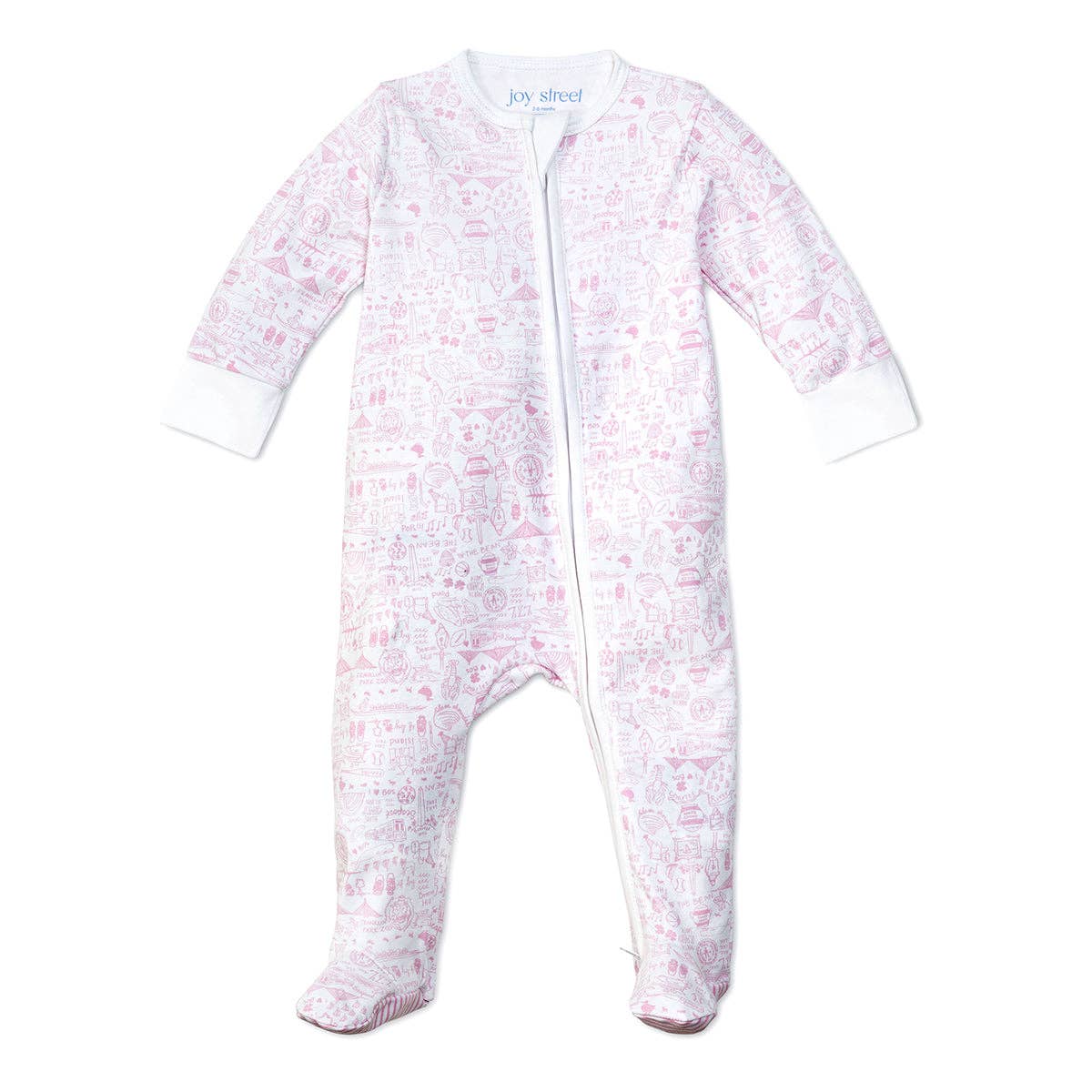 Joy Street Boston Zip Baby Onesie - Pink