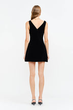 Carmine Black Velvet Dress