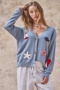 Crochet Patch Cardigan–Nautical Motifs