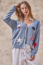 Crochet Patch Cardigan–Nautical Motifs