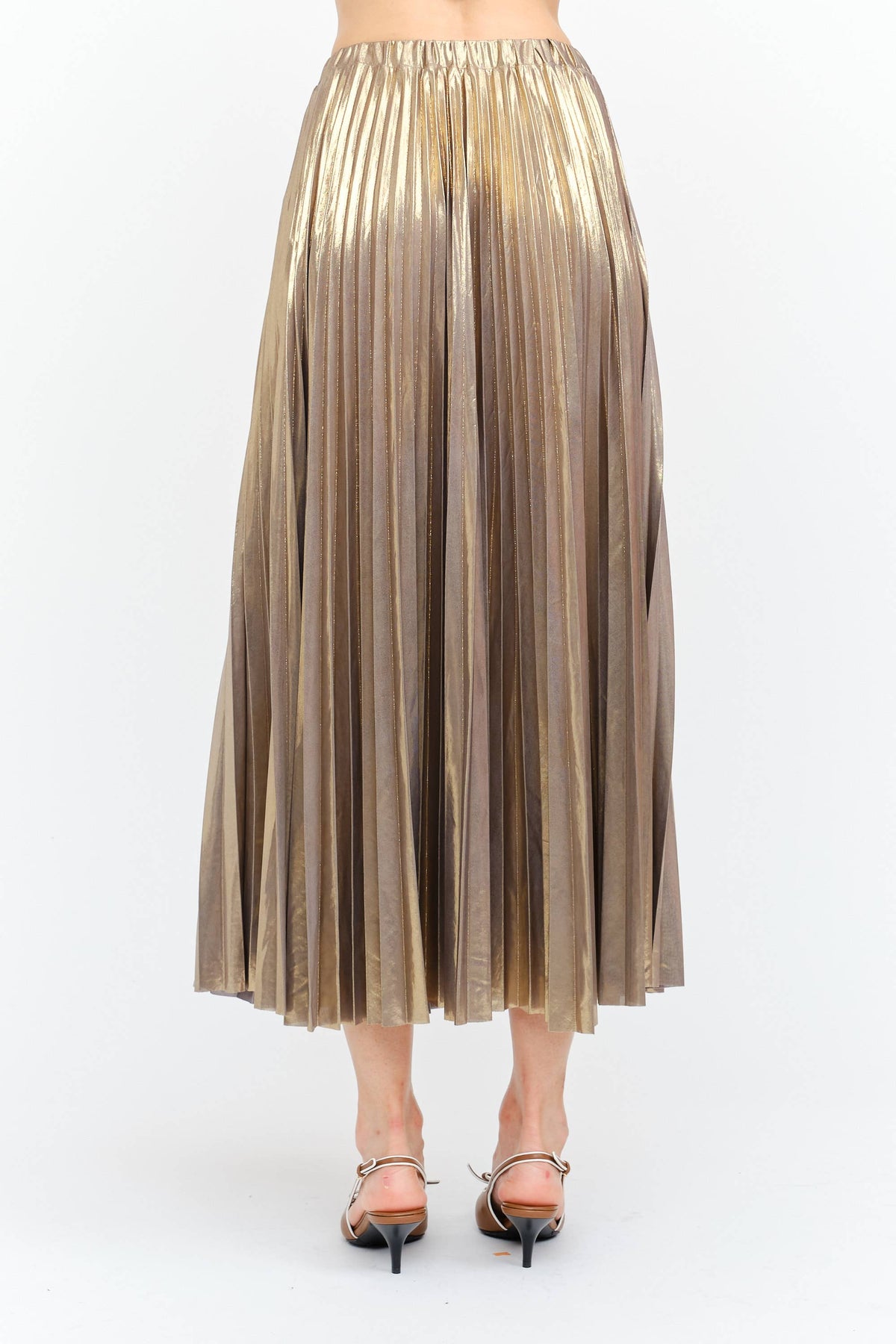 Alessandra Gunmetal Pleated Skirt