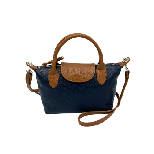 Navy Blue Genuine Leather Shoulder Bag