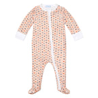 Pumpkin Stripe Halloween Zip Baby Onesie