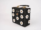 Wicker Bucket Daisy Flower Purse
