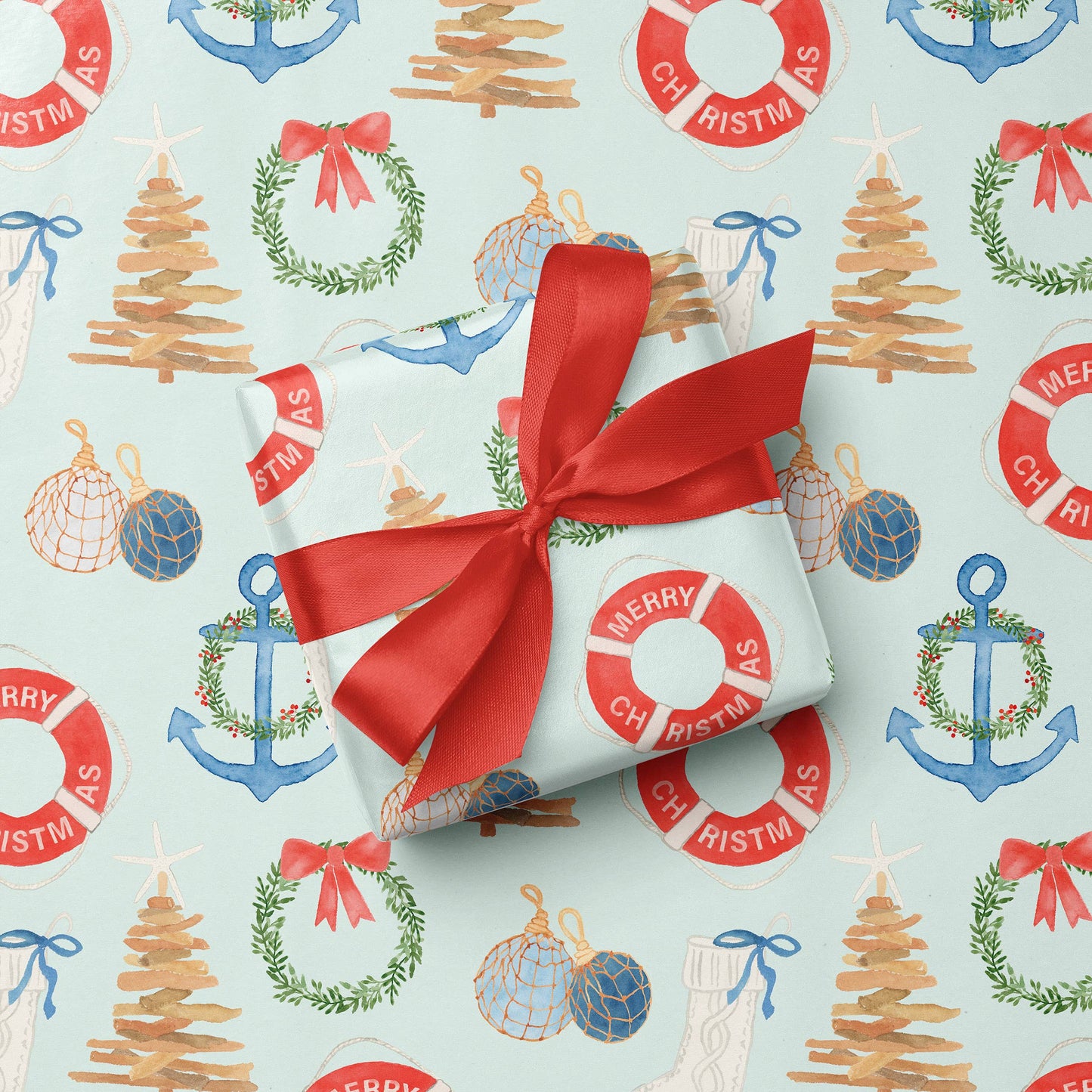 Coastal Christmas Gift Wrap