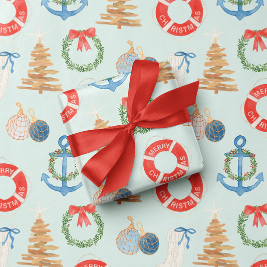 Coastal Christmas Gift Wrap